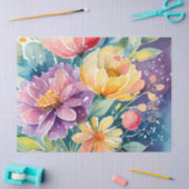 Hübsch Pastel Watercolor Florals Seidenpapier (Basteln)
