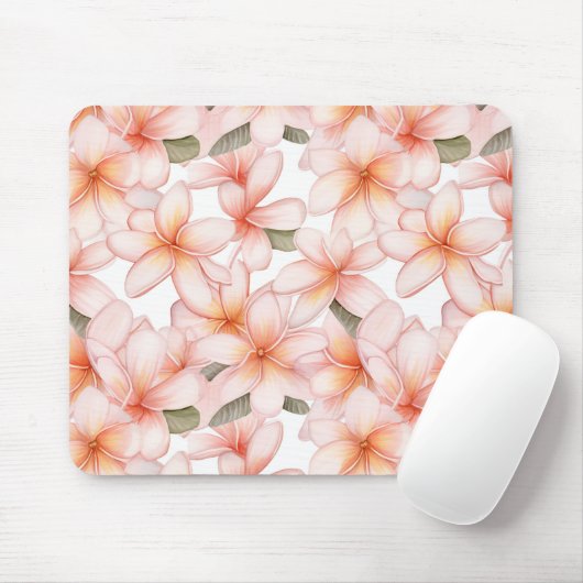Hübsch Pastell Pink Plumeria Frangipani Floral Mousepad (Mit Mouse)