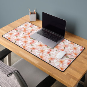 Hübsch Pastell Pink Plumeria Frangipani Floral Schreibtischunterlage