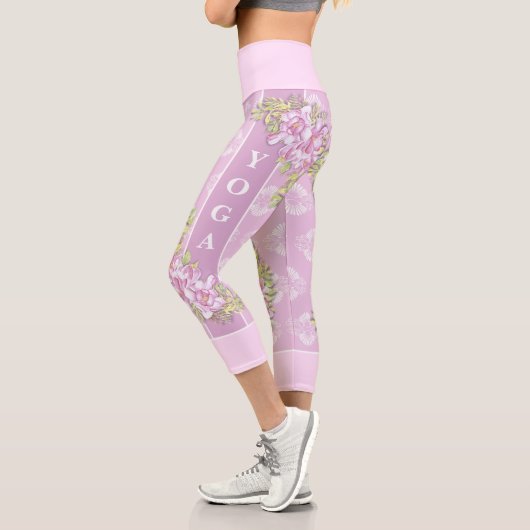 Hübsch Pastell Pink YOGA Capri Leggings (Links)