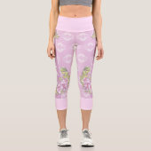 Hübsch Pastell Pink YOGA Capri Leggings (Vorderseite)