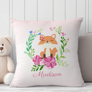 Hübsch pastellrosa, gürtelblütige Babyfox Kinderzi Kissen