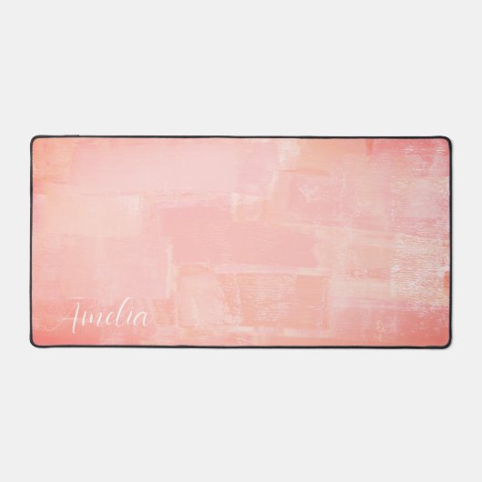 Hübsch Peach Abstrakt texturiert Schreibtischunterlage (Vorderseite)