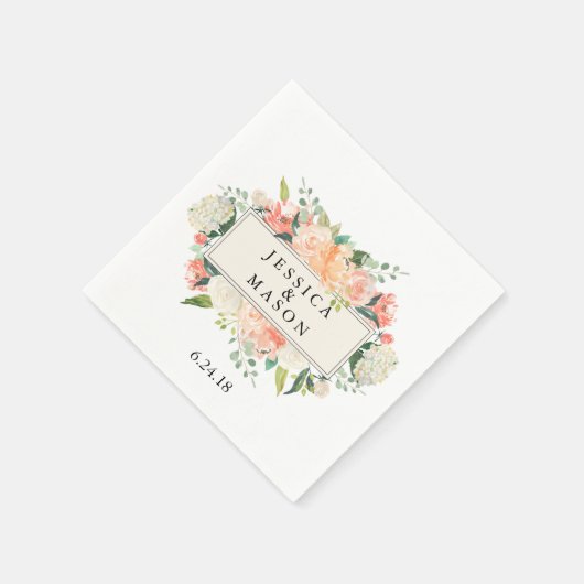 Hübsch Peach Brautparty Napkins Serviette (Ecke)