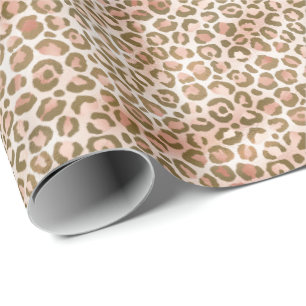Hübsch Peach Brown Leopard Print Geschenkpapier