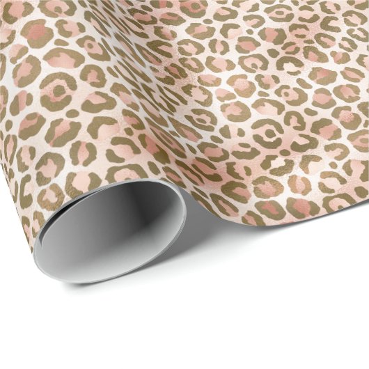 Hübsch Peach Brown Leopard Print Geschenkpapier (Rolleneckpunkt)