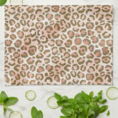 Hübsch Peach Brown Leopard Print Geschirrtuch (Gefaltet)