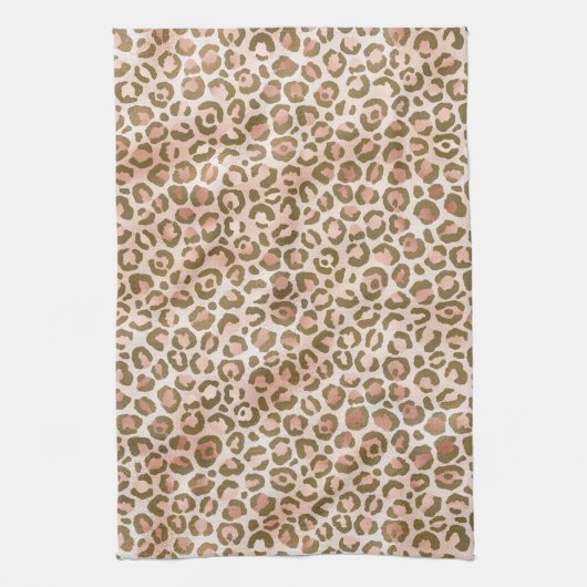 Hübsch Peach Brown Leopard Print Geschirrtuch (Vertikal)