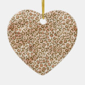 Hübsch Peach Brown Leopard Print Keramik Ornament (Vorne)