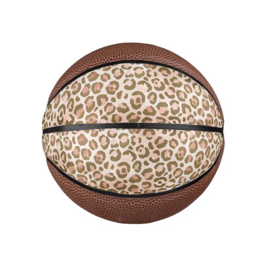 Hübsch Peach Brown Leopard Print Mini Basketball (Vorderseite)