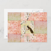 Hübsch Peach Patchwork Postkarte (Vorne/Hinten)