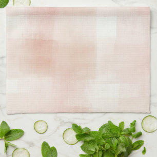 Hübsch Peach Pink Creme Kariert Geschirrtuch