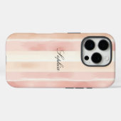 Hübsch Peach Pink Creme Streifen Case-Mate iPhone Hülle (Rückseite (Horizontal))