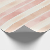 Hübsch Peach Pink Creme Streifen Geschenkpapier (Ecke)