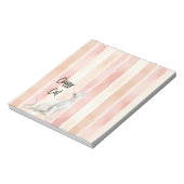 Hübsch Peach Pink Creme Streifen Notizblock (Rotiert)