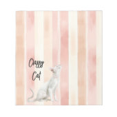 Hübsch Peach Pink Creme Streifen Notizblock (Vorderseite)