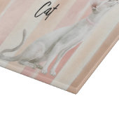 Hübsch Peach Pink Creme Streifen Schneidebrett (Ecke)