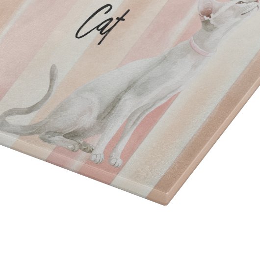 Hübsch Peach Pink Creme Streifen Schneidebrett (Ecke)