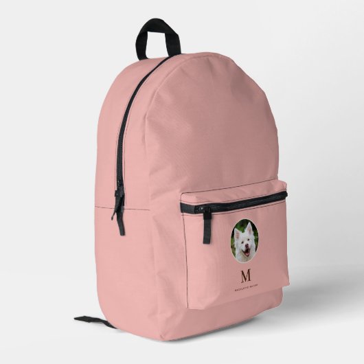 Hübsch Peach Pink Pen Foto Personalisiert Bedruckter Rucksack (Rückseitige Ecke links)