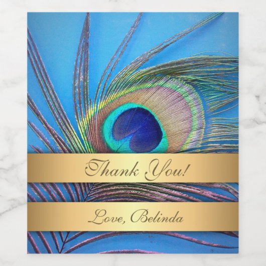 Hübsch Peacock Feather Weinetikett (Einzelnes Label)