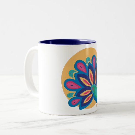 Hübsch Peacock One Zweifarbige Tasse (Vorderseite Links)