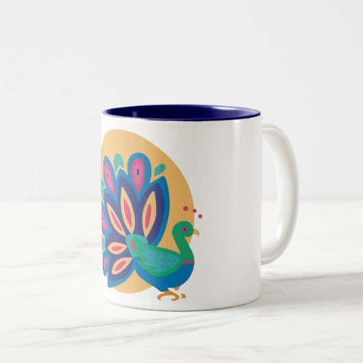 Hübsch Peacock One Zweifarbige Tasse (VorderseiteRechts)