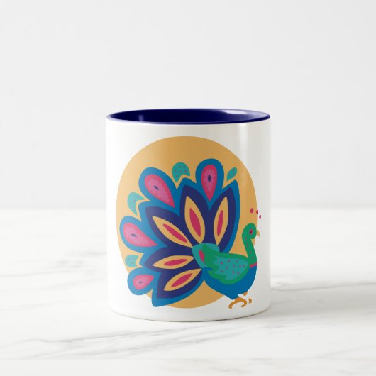 Hübsch Peacock One Zweifarbige Tasse (Mittel)