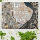 Hübsch Peacock Pink Gold Glam Geschirrtuch (Gefaltet)