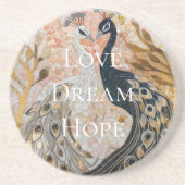 Hübsch Peacock Pink Gold Glam Getränkeuntersetzer (Vorne)