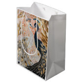 Hübsch Peacock Pink Gold Glam Mittlere Geschenktüte (Rückseite Schrägansicht)