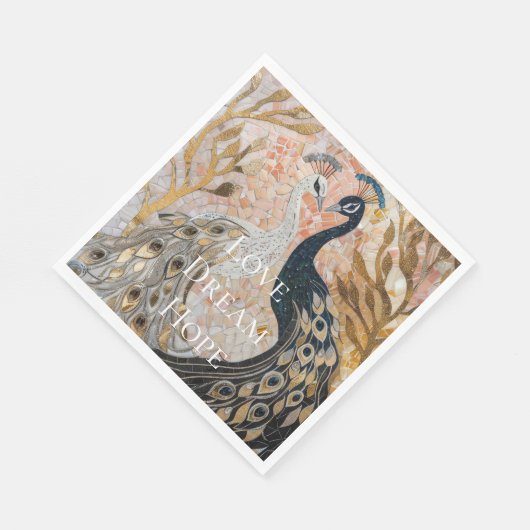 Hübsch Peacock Pink Gold Glam Serviette (Ecke)