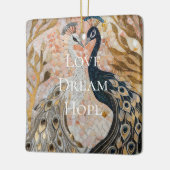 Hübsch Peacock Pink Gold Weihnachten Keramikornament (Links)