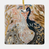 Hübsch Peacock Pink Gold Weihnachten Keramikornament (Vorderseite)