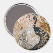 Hübsch Peacock Pink Gold Weihnachten Magnet (Vorderseite/Rückseite)