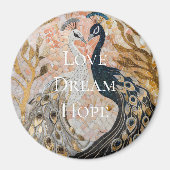 Hübsch Peacock Pink Gold Weihnachten Magnet (Vorne)