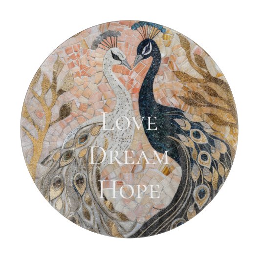 Hübsch Peacock Pink Gold Weihnachten Schneidebrett (Vorderseite)