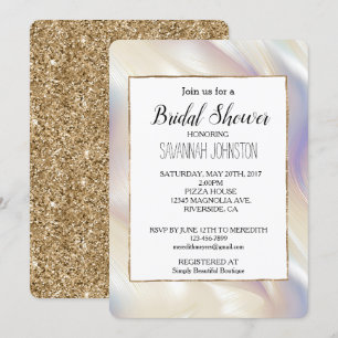 Hübsch Pearl Aqua Blue Lila Brautparty Einladung