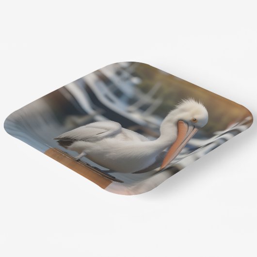 hübsch Pelican Pappteller (Gewinkelt)