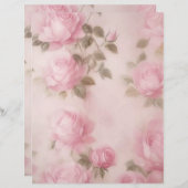 Hübsch Pellrosa-Rosen-Papier (Vorne/Hinten)