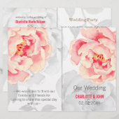 Hübsch Peonies Modernes Hochzeitsprogramm für Flor (Vorne/Hinten)