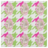Hübsch Perfektes rosa und grünes Hahnentrittmuster Stoff (Nahaufnahme)