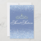 Hübsch Periwinkle Glitzer, Sweet 16 Einladungen (Rückseite)