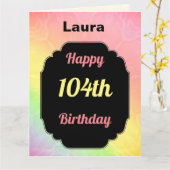 Hübsch personalisiert 104. Geburtstag Karte (Gelbe Blume)