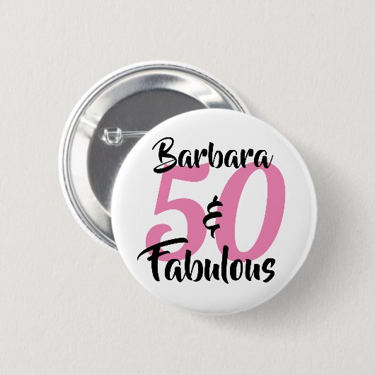 Hübsch Personalisiert 50 und fabelhaftes Custom Pi Button (Vorne & Hinten)