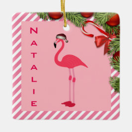 Hübsch Personalisiert Flamingo Keramikornament