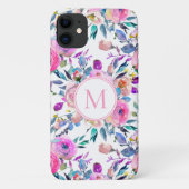 Hübsch Personalisierte Mit Monogramm Blume Case-Mate iPhone Hülle (Rückseite)