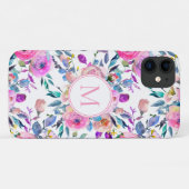 Hübsch Personalisierte Mit Monogramm Blume Case-Mate iPhone Hülle (Rückseite (Horizontal))