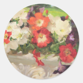 Hübsch Petunias von Margaret Aycock Designs Runder Aufkleber