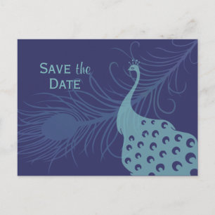 Hübsch PfauenSave the Date Postkarte