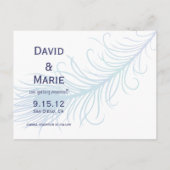 Hübsch PfauenSave the Date Postkarte (Rückseite)